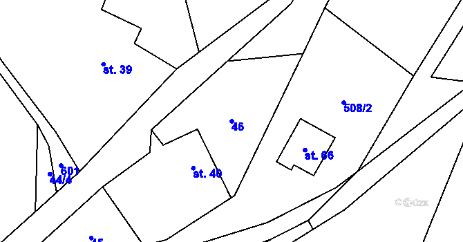 Parcela st. 46 v KÚ Brod nad Labem, Katastrální mapa