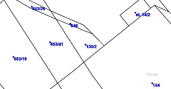 Parcela st. 130/2 v KÚ Brod nad Labem, Katastrální mapa