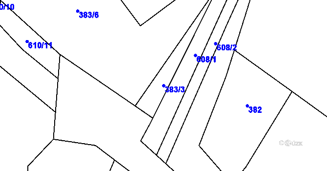 Parcela st. 383/3 v KÚ Brod nad Labem, Katastrální mapa