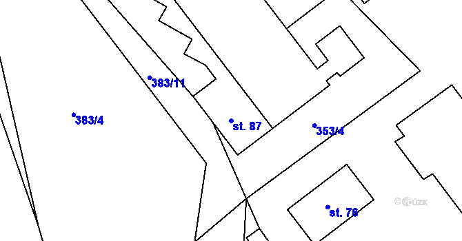 Parcela st. 87 v KÚ Brod nad Labem, Katastrální mapa