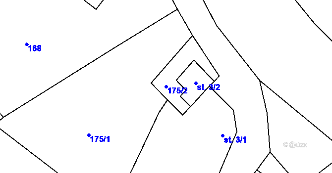 Parcela st. 175/2 v KÚ Brod nad Labem, Katastrální mapa