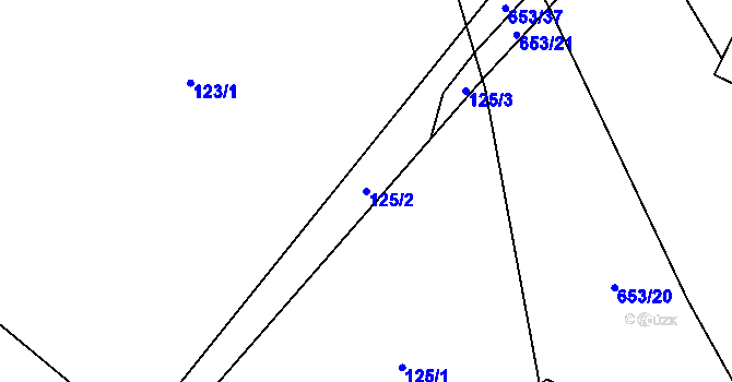 Parcela st. 125/2 v KÚ Brod nad Labem, Katastrální mapa