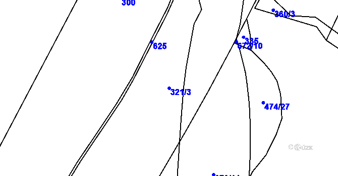 Parcela st. 321/3 v KÚ Brod nad Labem, Katastrální mapa