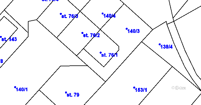 Parcela st. 76/1 v KÚ Heřmanice nad Labem, Katastrální mapa