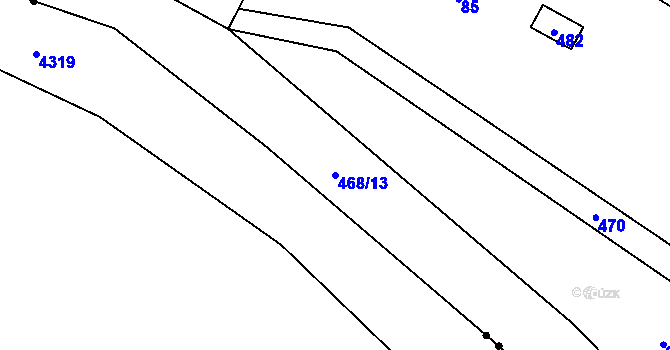 Parcela st. 468/13 v KÚ Hořenice, Katastrální mapa