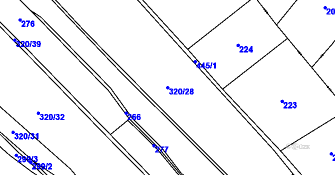 Parcela st. 320/28 v KÚ Hořenice, Katastrální mapa
