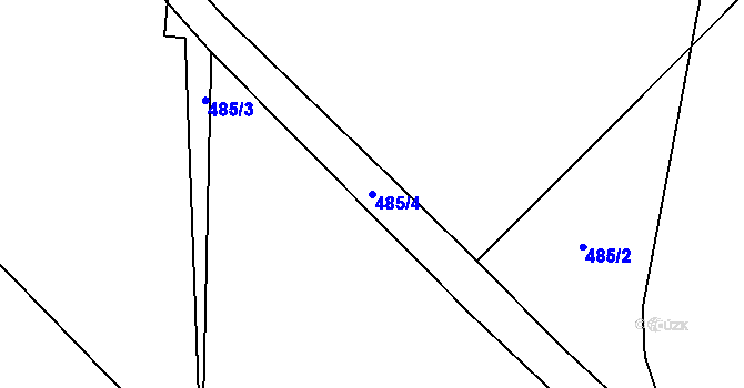 Parcela st. 485/4 v KÚ Hořenice, Katastrální mapa
