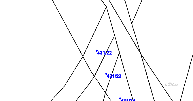 Parcela st. 431/22 v KÚ Slotov, Katastrální mapa