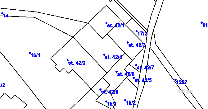 Parcela st. 42/4 v KÚ Heřmanice u Oder, Katastrální mapa