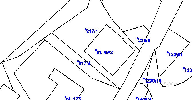 Parcela st. 49/2 v KÚ Heřmanice u Oder, Katastrální mapa