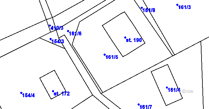 Parcela st. 161/5 v KÚ Heřmanice u Oder, Katastrální mapa