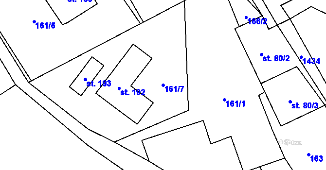 Parcela st. 161/7 v KÚ Heřmanice u Oder, Katastrální mapa