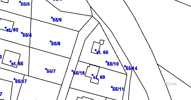 Parcela st. 66 v KÚ Véska u Oder, Katastrální mapa