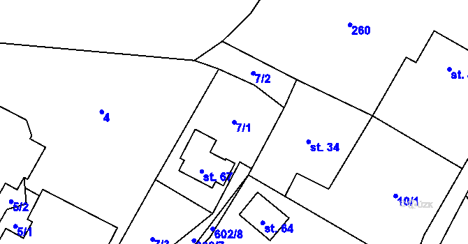 Parcela st. 7/1 v KÚ Véska u Oder, Katastrální mapa