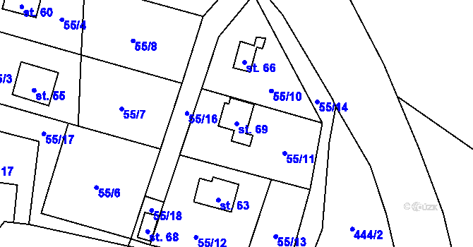 Parcela st. 69 v KÚ Véska u Oder, Katastrální mapa