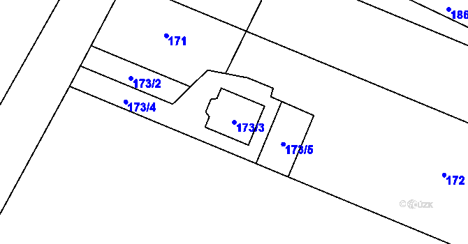 Parcela st. 173/3 v KÚ Heřmanice u Polomi, Katastrální mapa