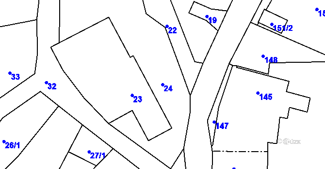 Parcela st. 24 v KÚ Heřmanice u Polomi, Katastrální mapa