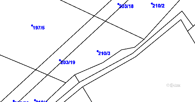 Parcela st. 210/3 v KÚ Heřmanice u Polomi, Katastrální mapa