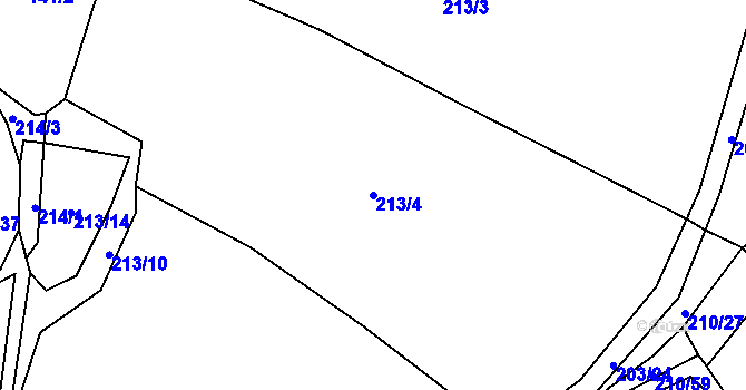 Parcela st. 213/4 v KÚ Heřmanice u Polomi, Katastrální mapa