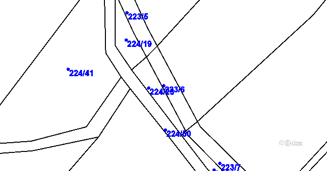 Parcela st. 223/6 v KÚ Heřmanice u Polomi, Katastrální mapa