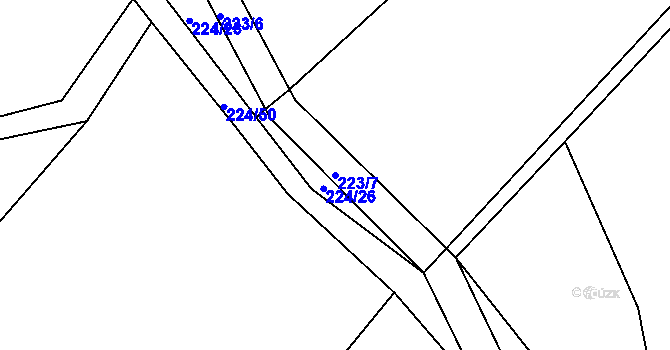 Parcela st. 223/7 v KÚ Heřmanice u Polomi, Katastrální mapa