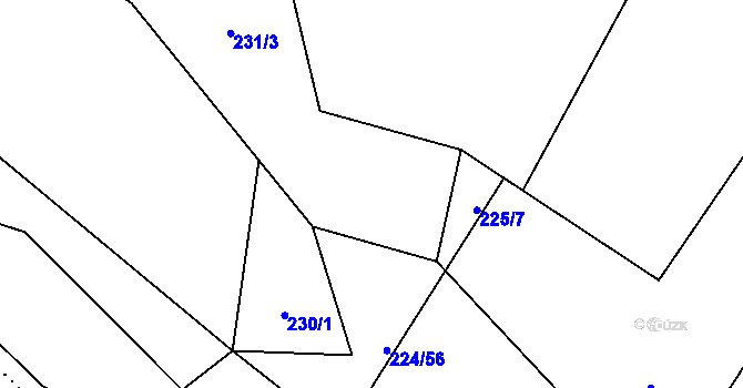 Parcela st. 231/1 v KÚ Heřmanice u Polomi, Katastrální mapa