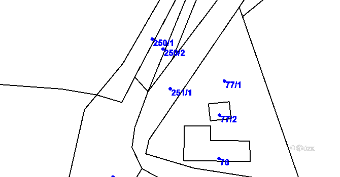 Parcela st. 251/1 v KÚ Heřmanice u Polomi, Katastrální mapa