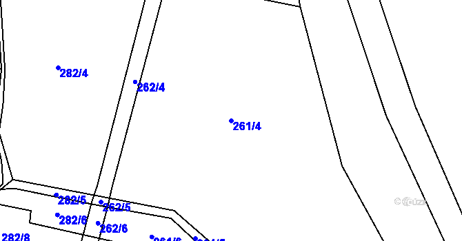 Parcela st. 261/4 v KÚ Heřmanice u Polomi, Katastrální mapa