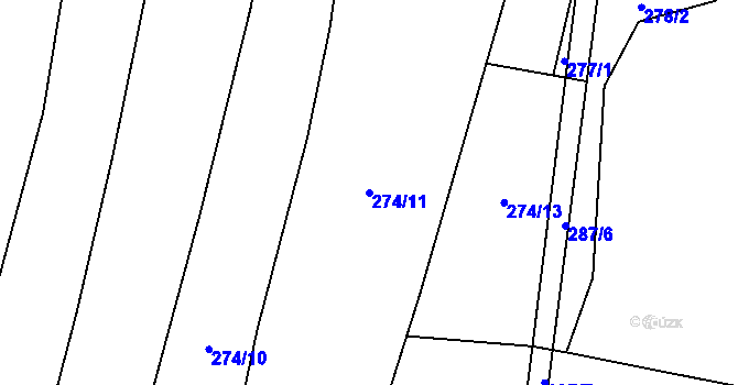 Parcela st. 274/11 v KÚ Heřmanice u Polomi, Katastrální mapa