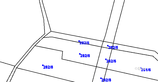 Parcela st. 282/5 v KÚ Heřmanice u Polomi, Katastrální mapa
