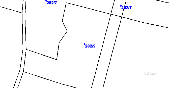 Parcela st. 282/9 v KÚ Heřmanice u Polomi, Katastrální mapa