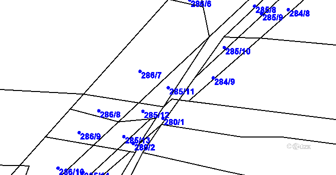 Parcela st. 285/11 v KÚ Heřmanice u Polomi, Katastrální mapa