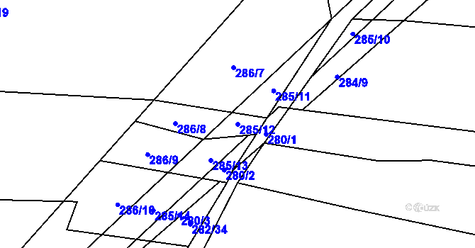 Parcela st. 285/12 v KÚ Heřmanice u Polomi, Katastrální mapa