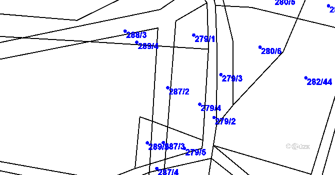 Parcela st. 287/2 v KÚ Heřmanice u Polomi, Katastrální mapa