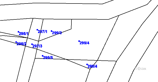Parcela st. 299/4 v KÚ Heřmanice u Polomi, Katastrální mapa