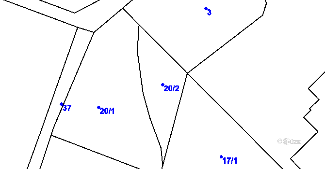 Parcela st. 20/2 v KÚ Heřmanice u Polomi, Katastrální mapa