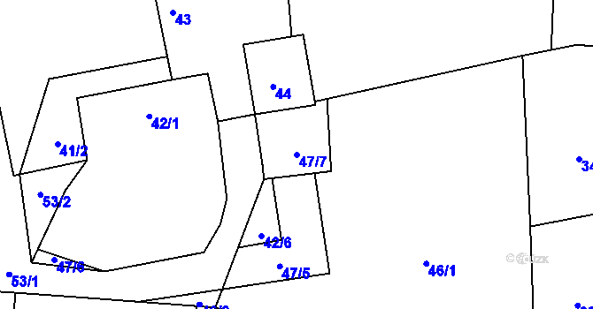 Parcela st. 47/7 v KÚ Heřmanice u Polomi, Katastrální mapa