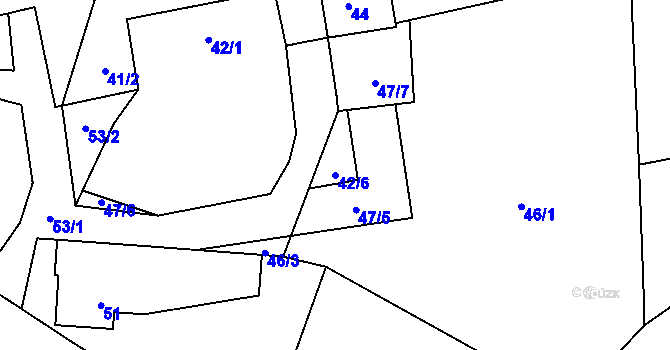 Parcela st. 42/6 v KÚ Heřmanice u Polomi, Katastrální mapa