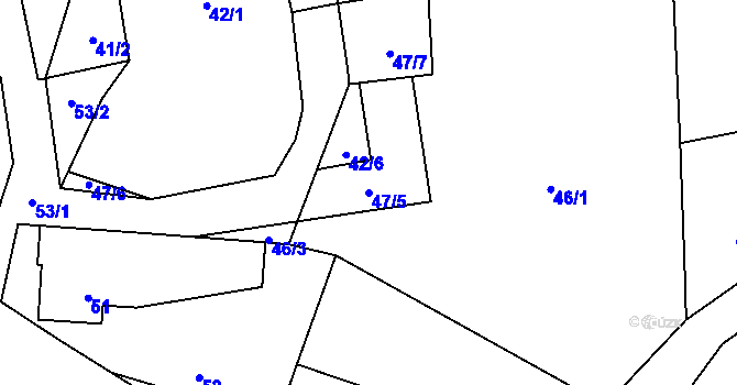 Parcela st. 47/5 v KÚ Heřmanice u Polomi, Katastrální mapa