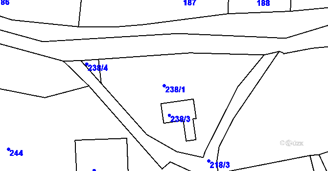 Parcela st. 238/1 v KÚ Heřmanice u Žandova, Katastrální mapa