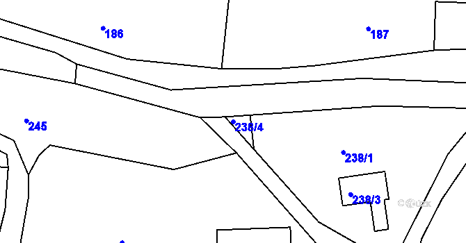 Parcela st. 238/4 v KÚ Heřmanice u Žandova, Katastrální mapa
