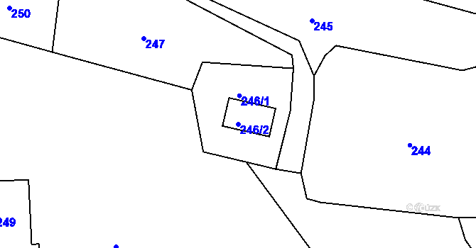 Parcela st. 246/2 v KÚ Heřmanice u Žandova, Katastrální mapa