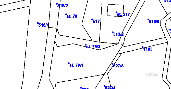 Parcela st. 79/3 v KÚ Heřmaničky, Katastrální mapa