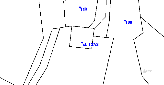 Parcela st. 137/2 v KÚ Heřmaničky, Katastrální mapa