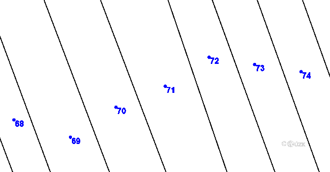 Parcela st. 71 v KÚ Heřmaničky, Katastrální mapa
