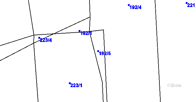 Parcela st. 192/5 v KÚ Heřmaničky, Katastrální mapa