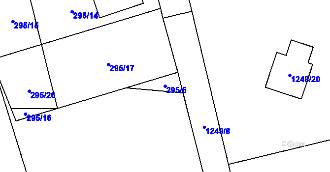 Parcela st. 295/6 v KÚ Heřmaničky, Katastrální mapa