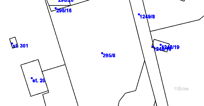 Parcela st. 295/8 v KÚ Heřmaničky, Katastrální mapa