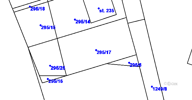 Parcela st. 295/17 v KÚ Heřmaničky, Katastrální mapa