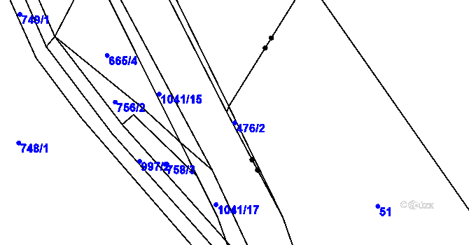 Parcela st. 476/2 v KÚ Heřmaničky, Katastrální mapa